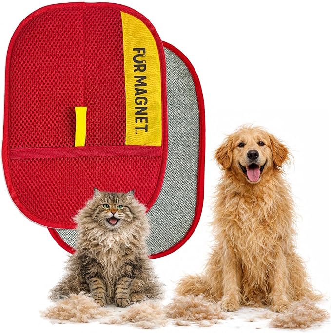 Pet Hair Removal Glove for Dogs and Cats, Electrostatic Magic Brush Tool for Furniture, Couch, Carpet, Car, Clothing, Reusable, Washable Lint Remover - 2 Pack