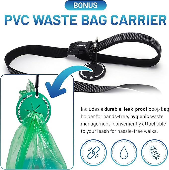 6-8FT Hands Free Dog Leash - Adjustable Waist & Crossbody Belt, Tangle-Free, Reflective Urban Leash for City Walks, Jogging & Daily Use (Black)