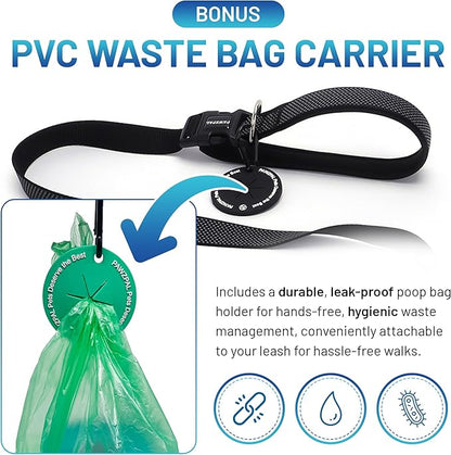 6-8FT Hands Free Dog Leash - Adjustable Waist & Crossbody Belt, Tangle-Free, Reflective Urban Leash for City Walks, Jogging & Daily Use (Black)