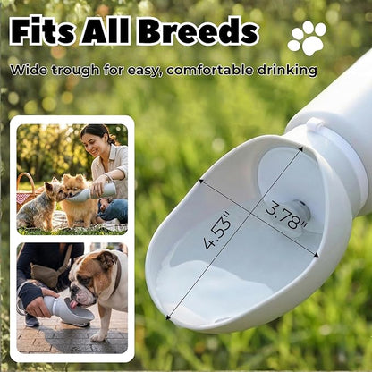 BICYSTAR Collapsible Water Bottle for Dogs, Foldable Leak-Resistant w/Drain-Back, Pet Travel Bowl, 19oz for Walks, Hiking & Road Trips