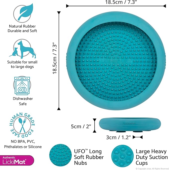 Lickimat UFO Pet Feeder, Dog Dish, Suction Cups, Wet Food