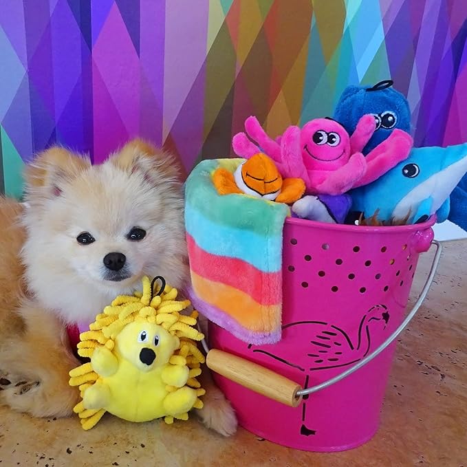 SmartPetLove Snuggle Puppy Tender-Tuffs Small Dog Toys - Dolphin Dog Toy for Small Breeds with Puncture Resistant Squeaker