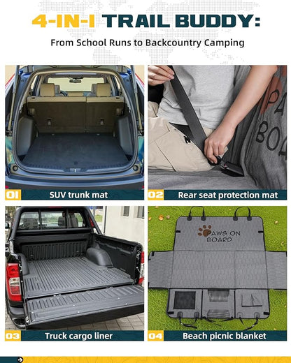 Trumgeta Medium Back Seat Extender for Dogs, Hard Bottom Platform for Cars, SUVs & Mid-Size Trucks, Waterproof – Rigid Back Seat Cover for Dogs
