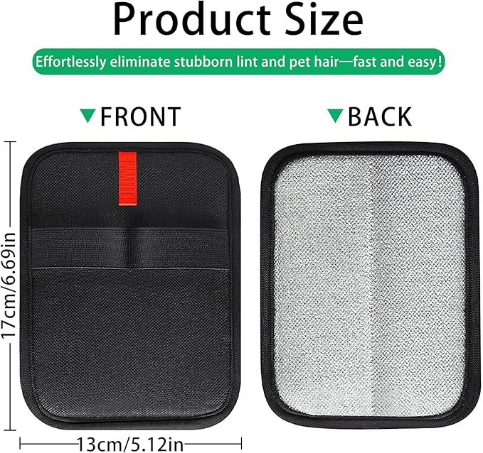 2 Pcs Static Pet Hair Removal Gloves, Reusable Electrostatic Pet Cat Dog Hair Remover Grooming Gloves,Pet Hair Remover Brush for Couch, Carpet, Furniture, Clothes & Car Interior