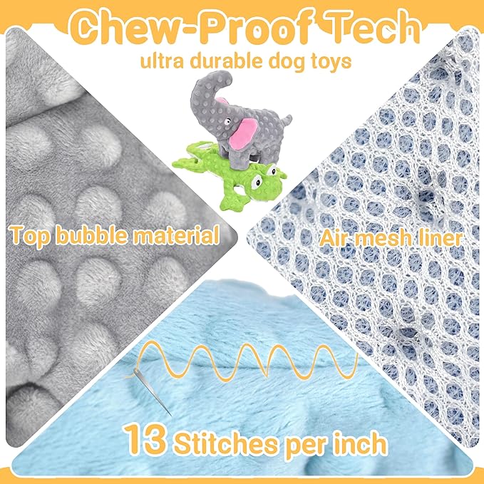 No Stuffing Dog Toys for Aggressive Chewers, Squeaky Dog Toys for Large Medium and Small Dogs, Puppy Dog Chew Toys to Keep Them Busy Pack of 5