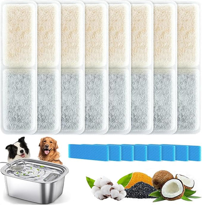 Replacement Filters for PETDOTT Dog Fountain, Water Filter, for Stainless Steel Pet Fountain for Large Dogs- Vertical Filtration for D2431 Lasts Two Months