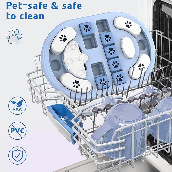 Dog Puzzle Toy, Interactive Treat Puzzle for IQ Training & Mental Stimulation, Non-Slip Slow Feeder Enrichment Boredom Buster for Puppies Small Medium Large Dogs Cats, Gray Gift