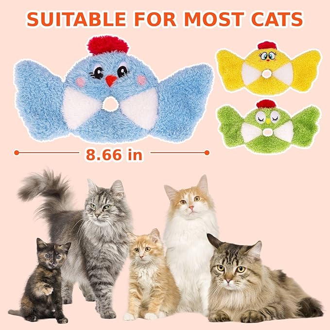 Retro Shaw Bird Cat Toy with Catnip & Silvervine - Interactive Realistic Kitten Toy with Crinkle Sound for Indoor Cats, Best Cat Kick Toy to Satisfy Natural Hunting Instincts
