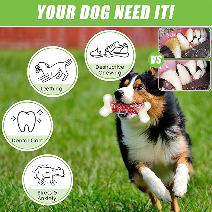 DEBAK Dog Toys for Aggressive Chewers, Dog Toys to Keep Them Busy, Durable and Strong Dog Bones for Heavy Chewers, Almost Indestructible for Lasts a Long Time