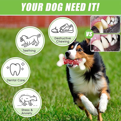 DEBAK Dog Toys for Aggressive Chewers, Dog Toys to Keep Them Busy, Durable and Strong Dog Bones for Heavy Chewers, Almost Indestructible for Lasts a Long Time