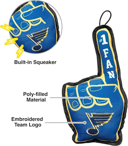 Pets First NHL St. Louis Blues #1 Fan Toy for Dogs & Cats. Best Tough PET Toy with Inner Squeaker. Number One Premium Dog Toy for Strongest Chewers & Sports Fans, One Size