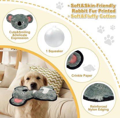 Grey Green Koala Plush Squeaky Dog Toy with Crinkle Paper Puppy Teething Chew Toy Cute Soft Funny Stuffed Animal Interactive Fetch Dog Toy for Small Medium Large Dogs Toy Gift 22.5cm/8.86in
