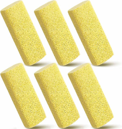 Abbylike 6 Pcs Pet Hair Remover Pumice Stone Reusable Portable Dog Cat Hair Removal Tool Scraper for Carpet,Couch, Bedding, Car Upholstery, Furniture Cleaning (5.3 x 2 x 1.4 Inch,Yellow)