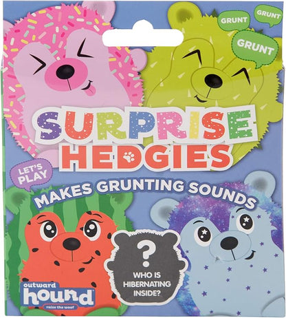 Outward Hound Surprise Hedgies Dog Toy - UNbox and Delight, Collect All 3 Grunting Hedgehog Dog Toys (Pack of 2)