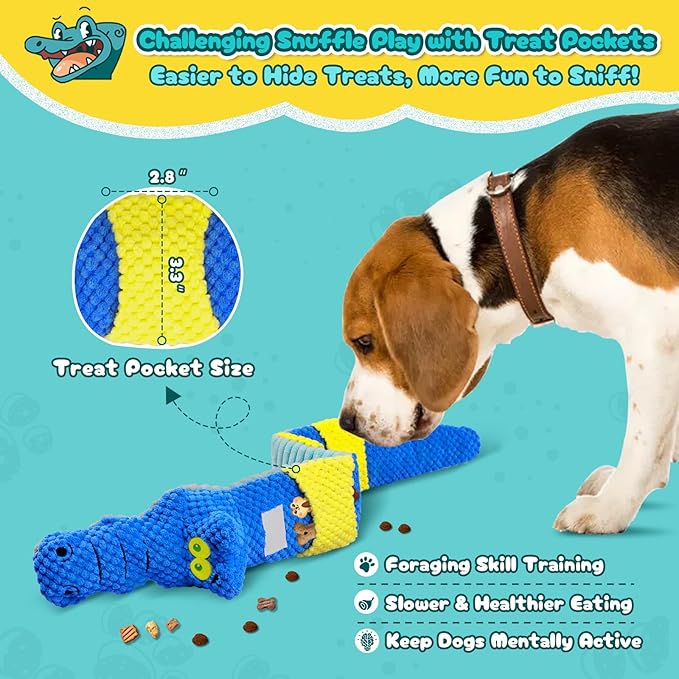 Interactive Squeaky & Crinkle Dog Puzzle Toys - Plush Dog Enrichment Toys to Keep Them Busy, Cognitive Dog Toys for Small, Medium and Large Dogs