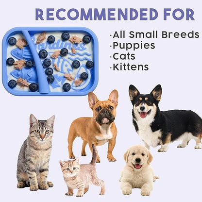 Awoo Sardina - Silicone Dog & Cat Lick Mat + Slow Feeder with Suction Cups - Non-Slip, Dishwasher Safe Pet Dish - Extends Mealtime for Fast Eaters & Reduces Anxiety - for Wet & Dry Food (Melon)