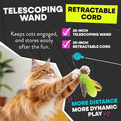 Jackson Galaxy Gotcha! Cat Wand Toy - Interactive Cat Toy, Feather Wand