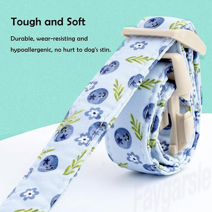 Faygarsle Blueberry Pattern Dog Collar for for Summer Small Medium Large Dogs Light Blue XS