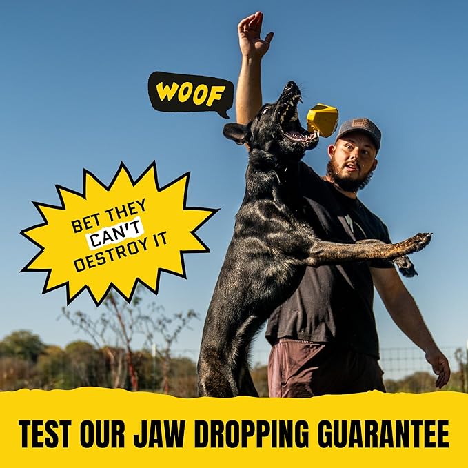 Virtually Indestructible Diamond Dog Toy - Lifetime Replacement - Tough, Durable Chew Toy for Aggressive Chewers - Safe Non-Toxic Natural Rubber - Chew, Tug, Fetch - Med/Large Breed - 5"x4"