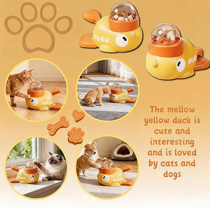 Interactive Dog Toys Puzzle Slow Feeder,Cat Treat Dispenser Toy,Cognitive Enrichment Dog Toys for Small Puppies Medium Large Breed, IQ Training and Brain Stimulating for Smart Dogs Yellow