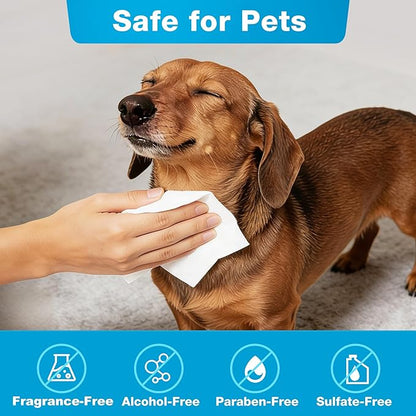 Prime Pets Dog Wipes for Paws and Butt, 600 Count, Pet Wipes for Dogs & Cats, 100% Fragrance Free, Deodorizing Puppy Wipes for Cleaning Face Eyes Ears Paws Teeth Body