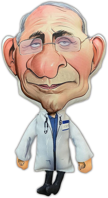 Pesky Patriot Dr. Fauci Dog Chew Toy for All Breeds | Anthony Fauci Chew Toy with Squeaker | Republican Novelty Gag Gift | Durable Triple Stitched Polyester, 12" Tall