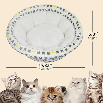 Super Soft Small Dog & Cat Bed, Anti-Anxiety Puppy Cuddler, Cozy Round Fluffy Plush Pet Bed, Machine Washable Faux Fur Donut Cuddler