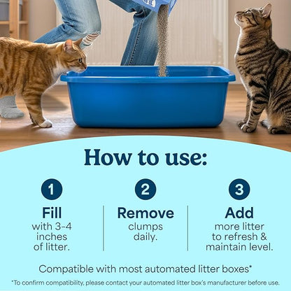 Fresh Step Advanced Simply Unscented Multi Cat Clumping Cat Litter, Low Dust, Odor Control with Activated Charcoal Tech, Compatible in Automatic Litter Boxes, 18.5 lb.