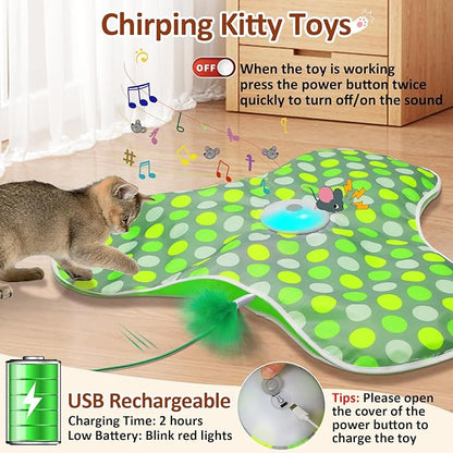 Hide and Seek Cat Toys and Replacement Feather Wand (3 Pcs)