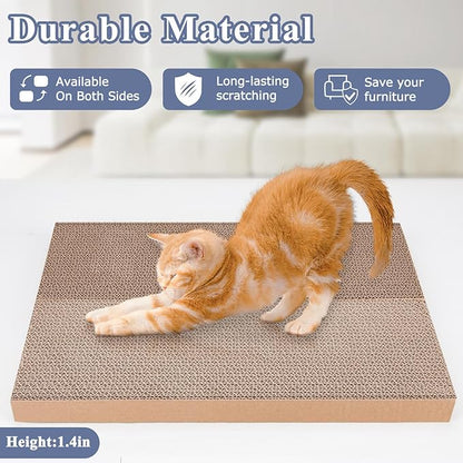 Cat Cardboard Scratcher Refill,Pet Scratch Pad Replacement Reversible Corrugated Board for Cat Box Bed