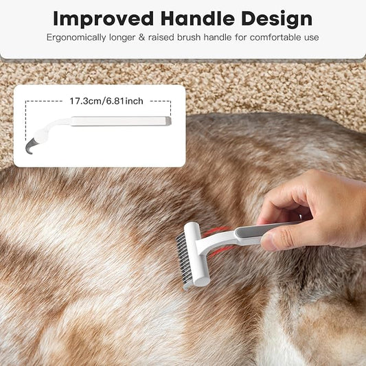 Undercoat Rake for Cats & Small/Medium Dogs - Deshedding Brush Dematting Comb for Pets Remove Loose Hair & Matted Fur, Deshedding Grooming Tool for Kitten, Puppy, and Horses(Grey)