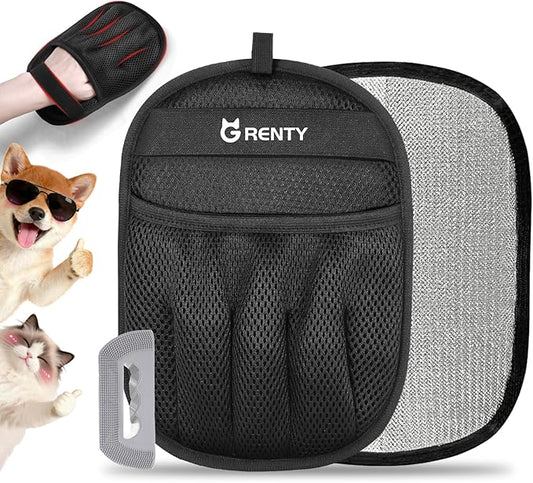 GRENTY Magic Brush Pet Hair Remover, Upgraded Five-Finger Electrostatic Pet Hair Removal Gloves, Dogs & Cats Pet Hair Removal Tools for Clothing, Carpet, Sofa Gaps, Car Seat