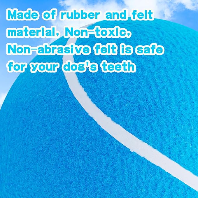 Big Tennis Ball for Dogs, Giant Dog Tennis Ball Toy Large Outdoor Sports Gift for Small Medium Large Dog (Sky Blue, 9.5 inch)