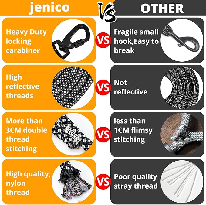 Long Dog Leash 15 FT: Heavy Duty Rope Leashes for Dogs Training with Swivel Lockable Hook Reflective Threads Bungee and Padded Handle - Dog Lead for Large Small Medium Dogs Outside Walking Hiking