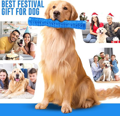 Dog Squeaky Toys Interactive Dog Toys for Aggressive Chewers Tough Rubber Chew Toys for Medium/Large Breed, Indestructible Puppy Chew Toys for Teething (Blue)