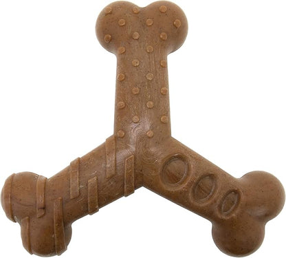 Chew King by Mammoth Dog Bacon Lovin’ Wishbone, Nylon Bones, Textured Bacon Flavored Chew Toy, for All Breed Sizes
