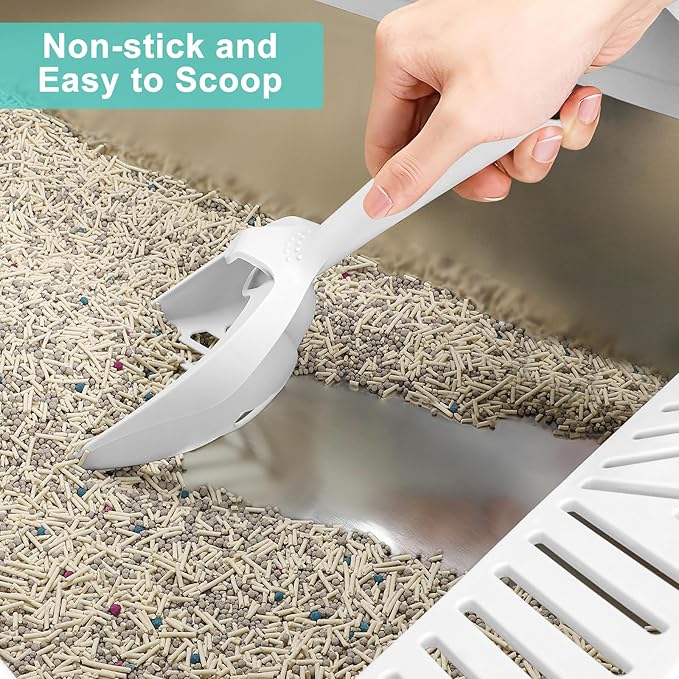 2 Pack Stainless Steel Litter Box | XL Enclosed Cat Litter Boxes with Lid for Big Cats and Multi-Cats | High Sided, Anti-Urine Leakage | Non-Stick Bottom（Silver Gray）