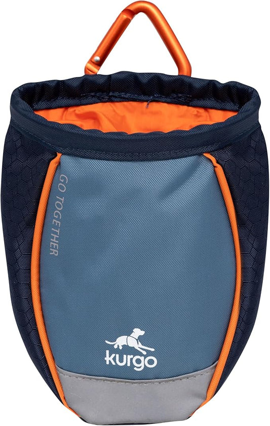 Kurgo Go Stuff It Dog Treat Bag, Training Treat Pouch Bag for Dogs, Treat Pouches for Pets, Hands-Free Pouch Waist, Reflective, Includes Carabiner, MOLLE-Compatible (Navy Blue)