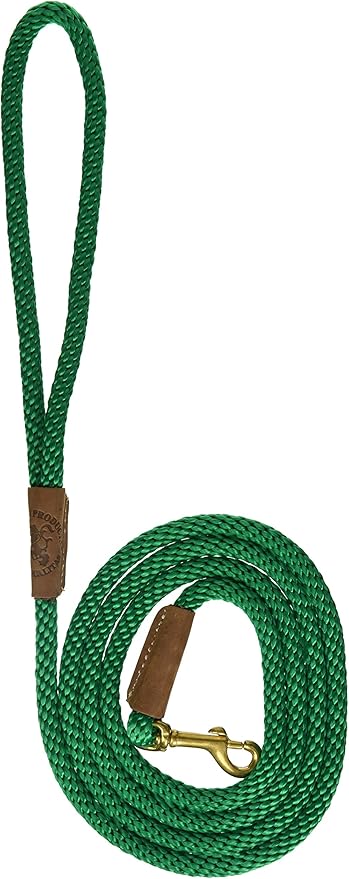 Mendota Pet Snap Leash - British-Style Braided Dog Lead, Made in The USA - Kelly Green, 3/8 in x 6 ft - for Small/Medium Breeds
