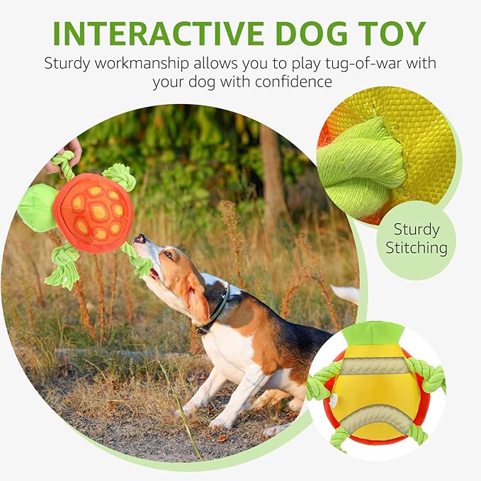 SCENEREAL Dog Toy for Medium Large Dogs- Floating Dog Toys Squeaky Toys for Water Pool Fetch, Halloween Interactive Pet Chew Toy Outdoor Interactive Play, Green Turtle