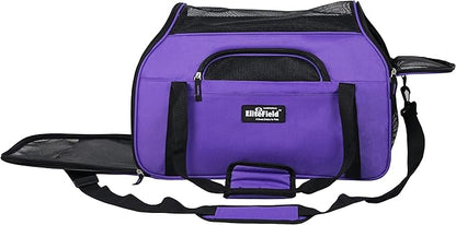 EliteField Soft Sided Pet Carrier (3 Year Warranty, Airline Approved), Multiple Sizes and Colors Available (Medium: 17" L x 9" W x 12" H, Purple)