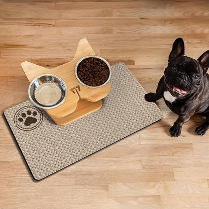 Pet Feeding Mat for Floors Waterproof Dog Mat for Food and Water Absorbent Quick Dry Non Slip mat for Cat Bowls