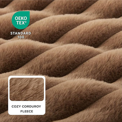 Bedsure ComfyFleece™ Orthopedic Dog Beds for Extra Large Dogs, Memory Foam XL Dog Couch with Sides, Waterproof Big Pet Sofa with Washable Corduroy Cover, Non-Slip and Egg-Crate Foam, Brown