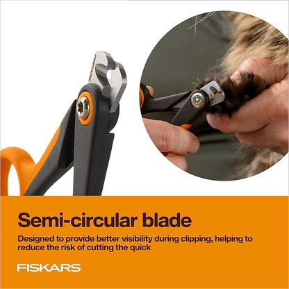 Fiskars Pet Small Pet Nail Clippers, Cat and Dog Nail Trimmers for Grooming, Pet Supplies with Precision Stainless Steel Blades & SoftGrip Handle, 4.25”, Orange/Black