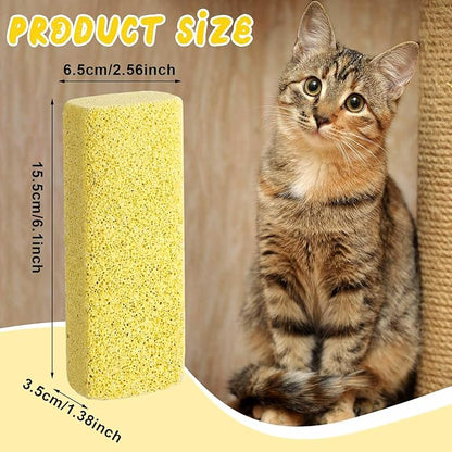 Abbylike 6 Pcs Pet Hair Remover Pumice Stone Reusable Portable Dog Cat Hair Removal Tool Scraper for Carpet,Couch, Bedding, Car Upholstery, Furniture Cleaning (6.1 x 2.56 x 1.4 Inch,Yellow)