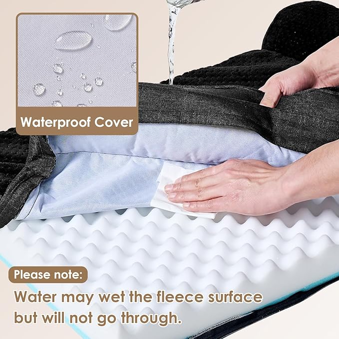 EHEYCIGA Extra Large Dog Bed Othorpedic, Memory Foam XL Dog Bed with Washable Removable Cover, Waterproof Pet Sofa Couch XLarge Size Dogs with Nonskid Bottom, 44x32x6.5, Black