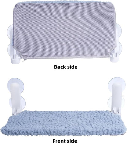 2PC Cat Window Perch, Easy Install Bracket, Portable Wall Hammock for Indoor Cat, Light Blue