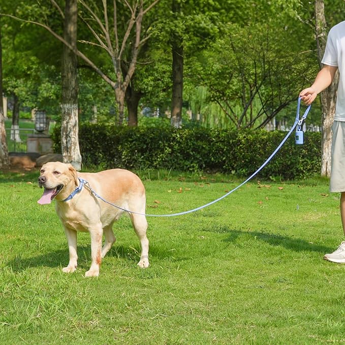 Waterproof Dog Leash with Poop Bag Holder, 5FT/6FT Adjustable Length with 2 Swivel Hooks, Odor-Free & Easy-Clean Dog Lead for Large Medium Small Dogs
