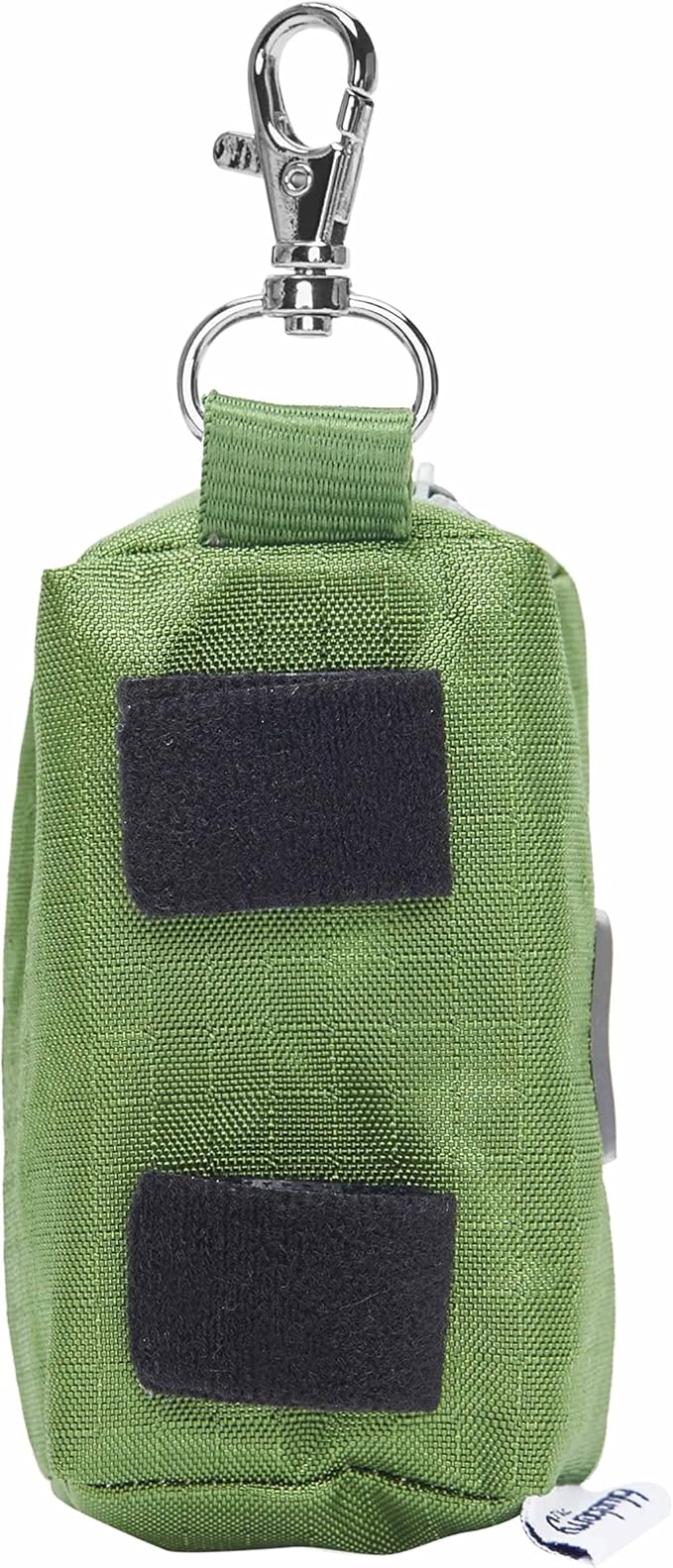 Blueberry Style Forest Green Dog Waste Bag Dispenser, Solid Color Trash Bag Dispenser with 2 Auto Locking Zipper, Dog Poop Bag Holder Leash Attachment, Includes 1 Roll of Free Poop Bags