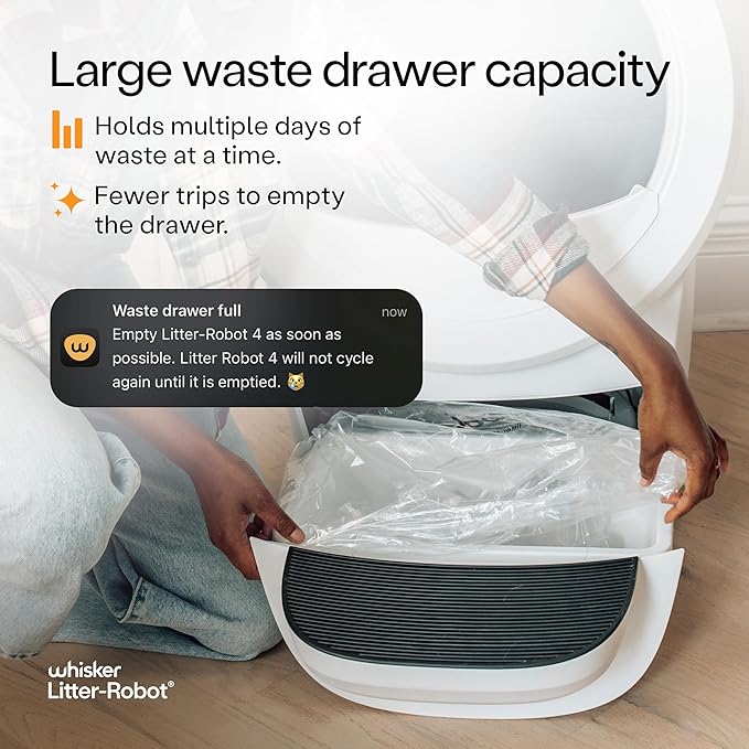 Litter-Robot 4 Supply Bundle by Whisker, White - Automatic, Self-Cleaning Cat Litter Box, WiFi Enabled, Includes Litter-Robot 4, 3 OdorTrap Refills, 10 Liners, 30 Cleaner Wipes, & 2 Carbon Filters